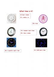 English worksheet: what time is it?