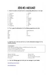 English Worksheet: Send me a message