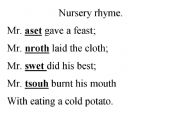 English Worksheet: nursery rhyme