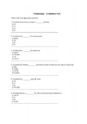 English Worksheet: Telephoning competency test