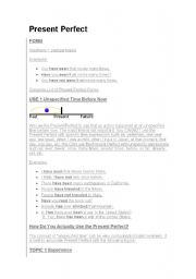 English Worksheet: Present Perfect rules
