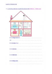 English worksheet: PARTS OF THE HOUSE