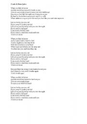 English worksheet: lyrics