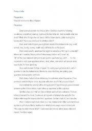 English Worksheet: FORTUNE TELLER