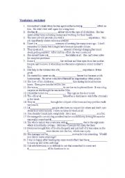 English worksheet: vocabulary worksheet