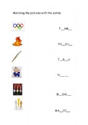 English worksheet: Olympic elements