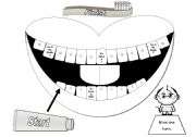 Mouth Gameboard in Greyscale with Cards and Tokens