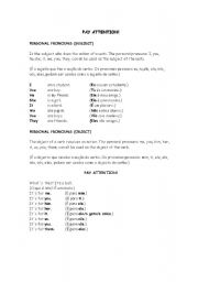 English Worksheet: Object and subject pronouns