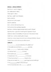 English Worksheet: Modals