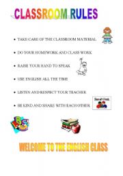 English worksheet: CLASSROOM RULES