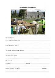 English Worksheet: PET speaking Describe a photo