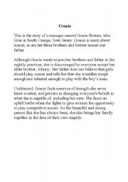 English Worksheet: Movie - Gracie (2007)