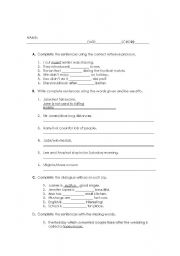 English worksheet: Practice