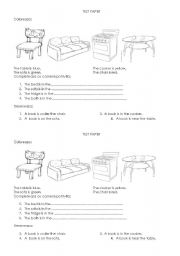 English worksheet: testing rooms