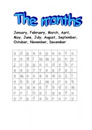 English Worksheet: the months
