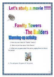 English Worksheet: Fawlty Towers series: The Builders (episode n2): COMPREHENSIVE PROJECT: 15 PAGES  (6 p.+ complete key), 33 tasks.