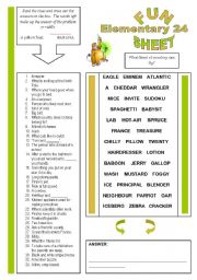 English Worksheet: Fun Sheet Elementary 24