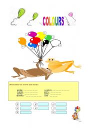 English Worksheet: COLOURS