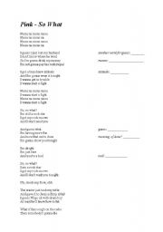 English Worksheet: SO WHAT