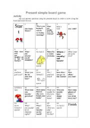 English Worksheet: present simple game 
