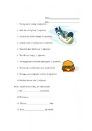 English worksheet: ADJECTIVES PRACTICE