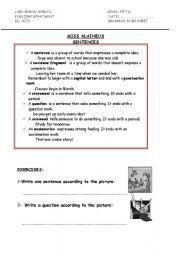 English worksheet: sentences