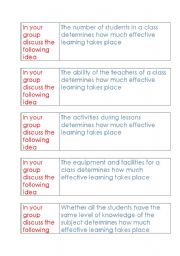 English Worksheet: Discussion Effective learning