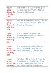 Discussion Effective learning