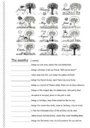 English Worksheet: The months - a poem