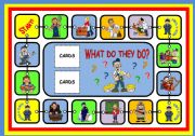 English Worksheet: WHAT DO THEY DO? - BOARD GAME (PART 1)