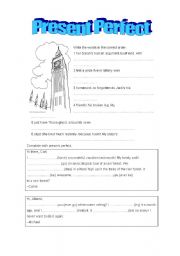 English worksheet: PRESENT PERFECT