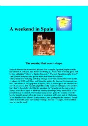 English Worksheet: A weekend in Spain