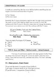 English worksheet: conditionals with key
