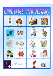 English Worksheet: Opposites - Pictionary (set 2)