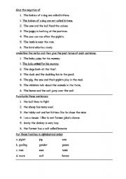 English Worksheet: revision animals sounds and family