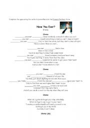 English Worksheet: Present Perfect - Song activity 