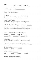 English Worksheet: Movie: Nims Island Quiz 1