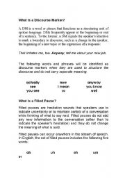 English Worksheet: Discourse markers