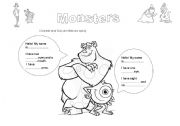 English Worksheet: Monsters Inc