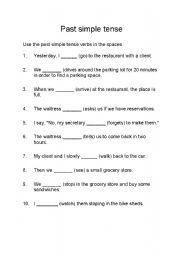 English worksheet: Past Simple Tense