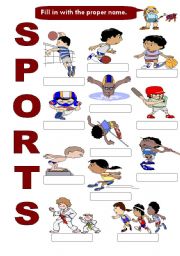 English Worksheet: sports
