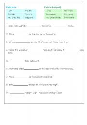 English worksheet: verb (past tense)