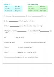 English Worksheet: verb (past tense)