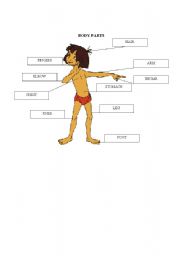 English worksheet: face and body