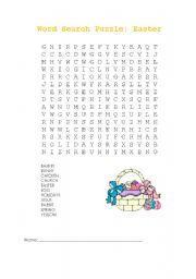 English Worksheet: Easter -Word Search