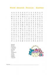 English worksheet: Easter -Word Search