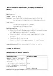 English Worksheet: The Gruffalo