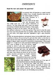 English Worksheet: THE HISTORY OF CHOCOLATE