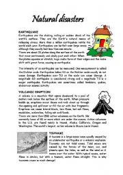 English Worksheet: FACTS ABOUT NATURAL DISASTERS