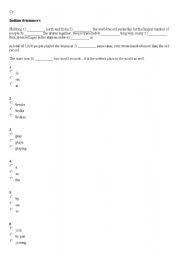 English worksheet: cloze test for YDS